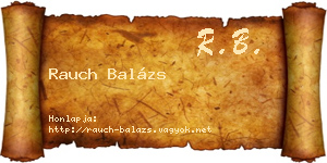 Rauch Balázs névjegykártya